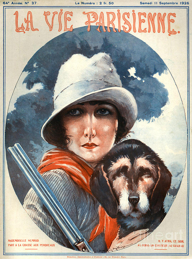 Dog Drawing - 1920s France La Vie Parisienne Magazine #141 by The Advertising Archives