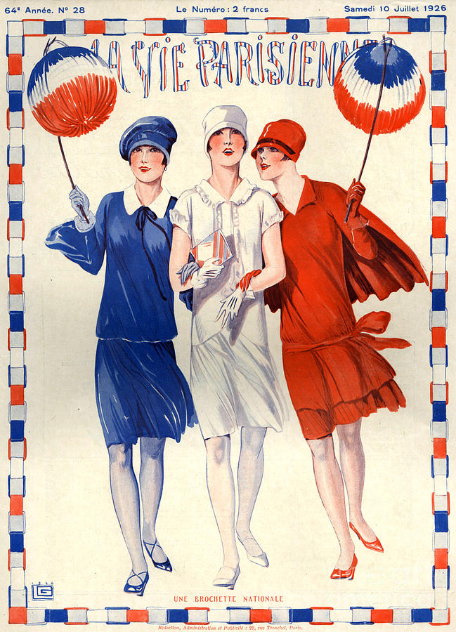 France Drawing - 1920s France La Vie Parisienne Magazine #143 by The Advertising Archives