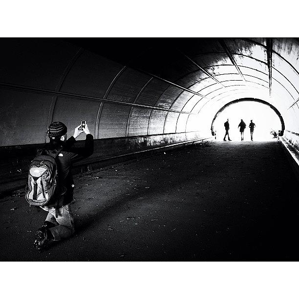 Blackandwhite Photograph - 1:45pm tunnel Watcher #brooklyn As by Natasha Marco