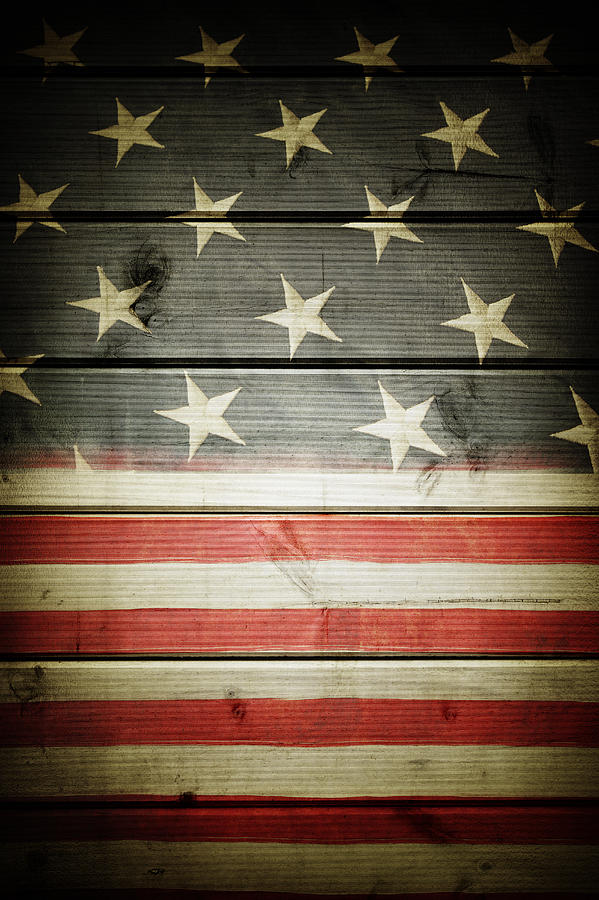 Vintage Photograph - American flag 58 by Les Cunliffe