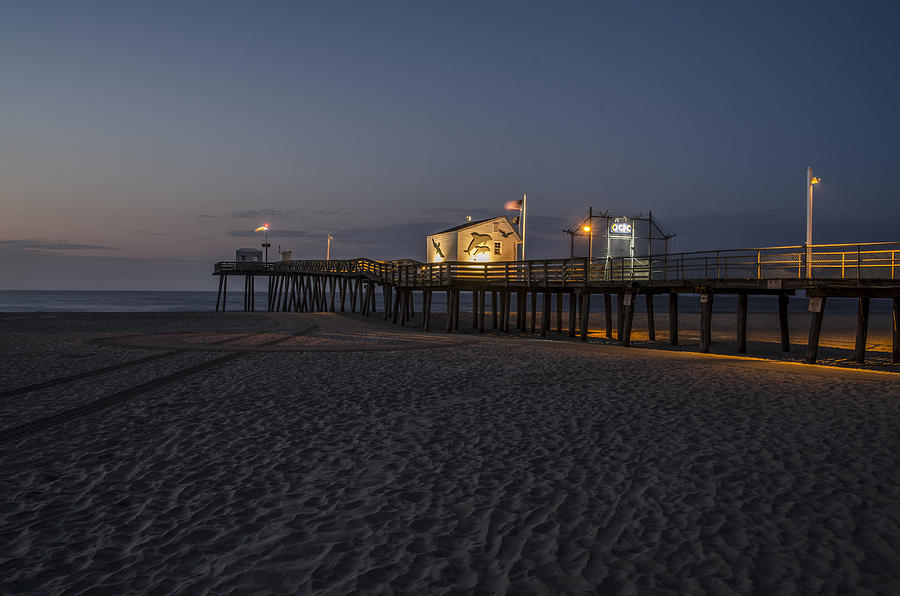 14th Street Pier at Night Photograph by Bill Cannon