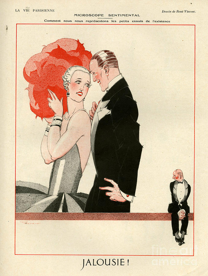 France Drawing - 1920s France La Vie Parisienne Magazine #15 by The Advertising Archives