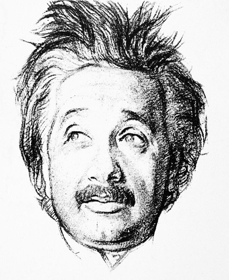 Albert Einstein (1879-1955) #15 Drawing by Granger