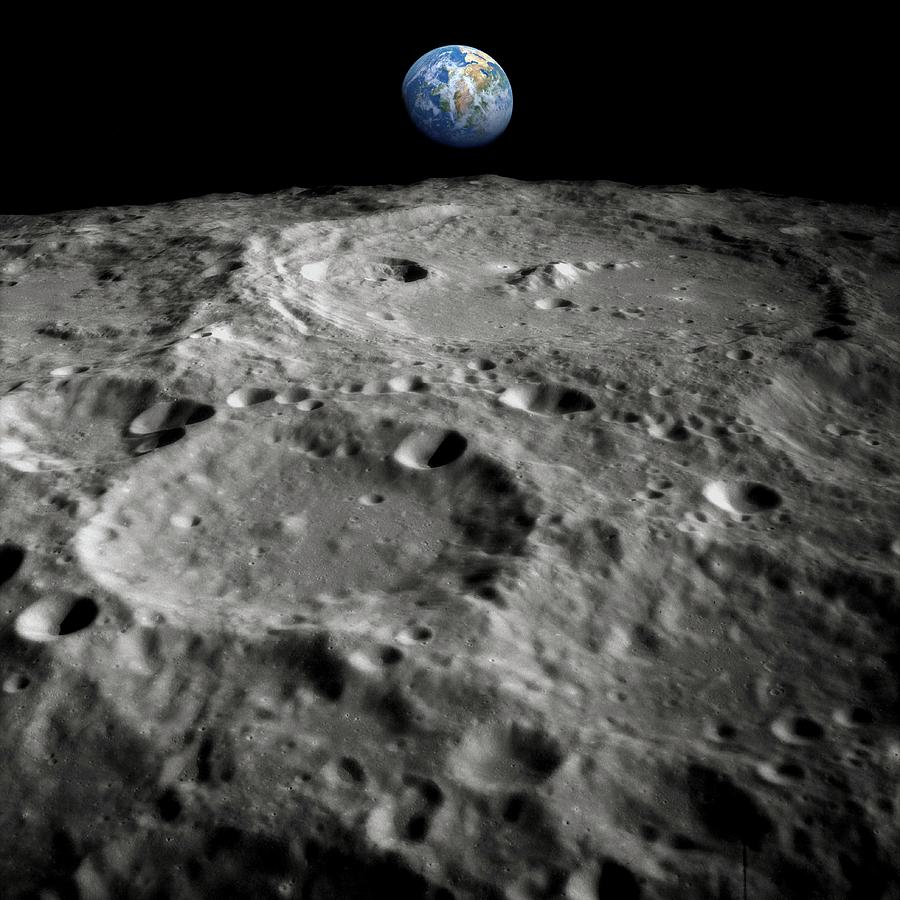 Earthrise Over The Moon #15 Photograph by Detlev Van Ravenswaay