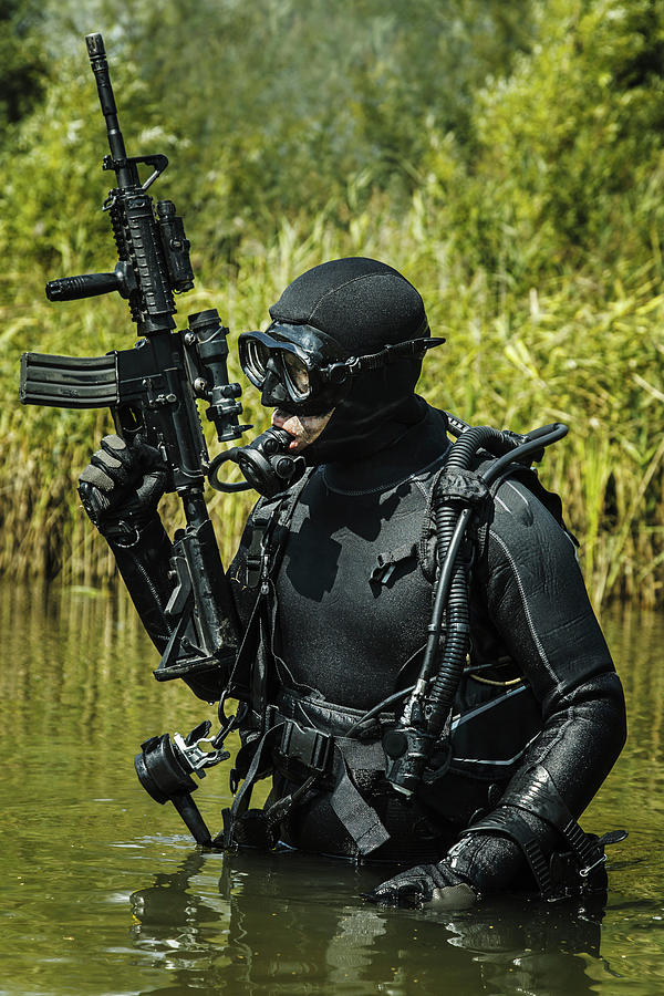 Frogman With Complete Diving Gear #15 by Oleg Zabielin