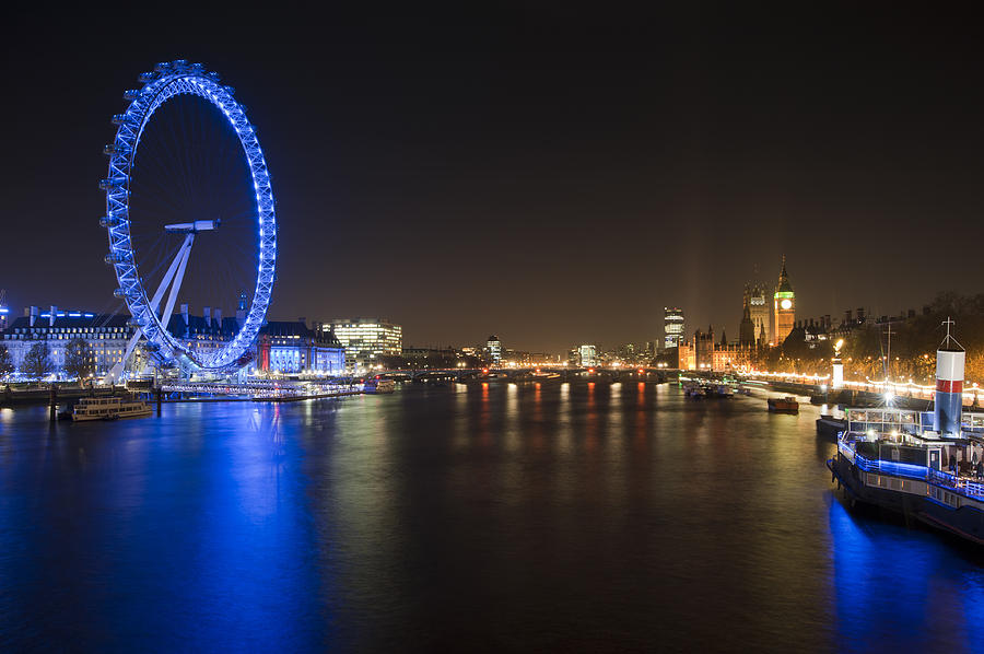 London Night Skyline Cityscape Photograph By Matthew Gibson - Fine Art ...