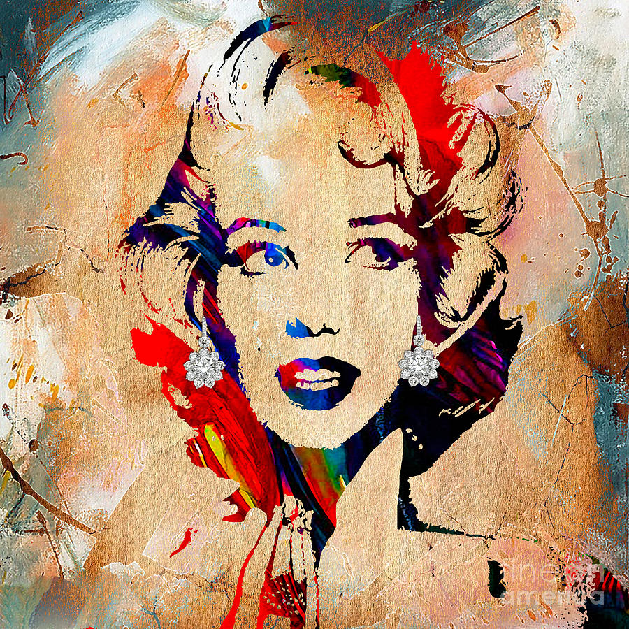 Marilyn Monroe Diamond Earring Collection #15 Mixed Media by Marvin Blaine