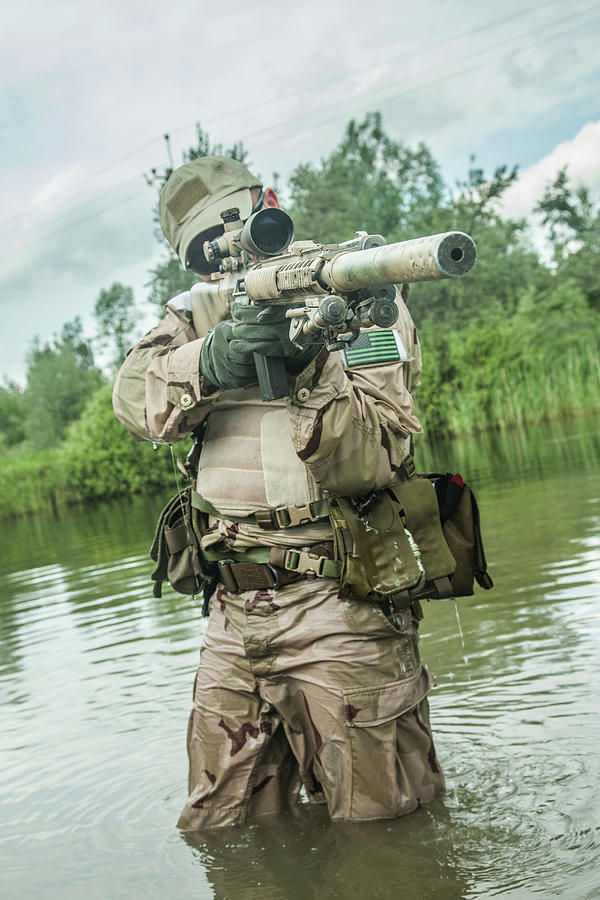 Member Of Navy Seal Team Crossing Photograph by Oleg Zabielin - Fine ...