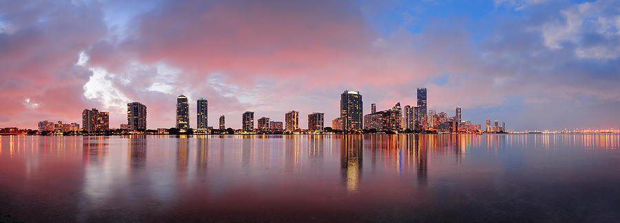 Miami night scene #15 Photograph by Songquan Deng