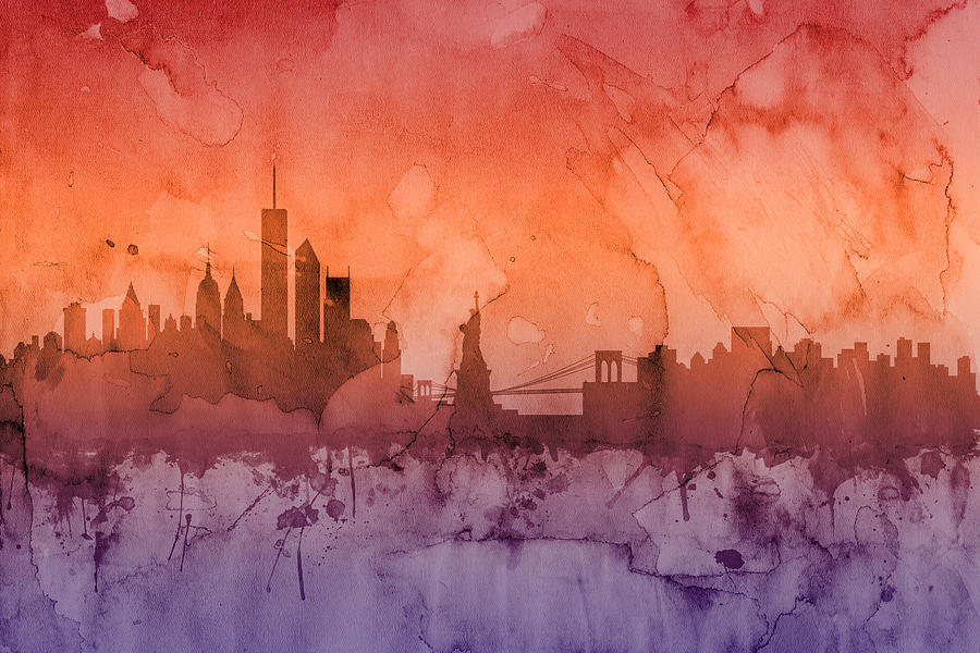 New York Skyline #15 Digital Art by Michael Tompsett