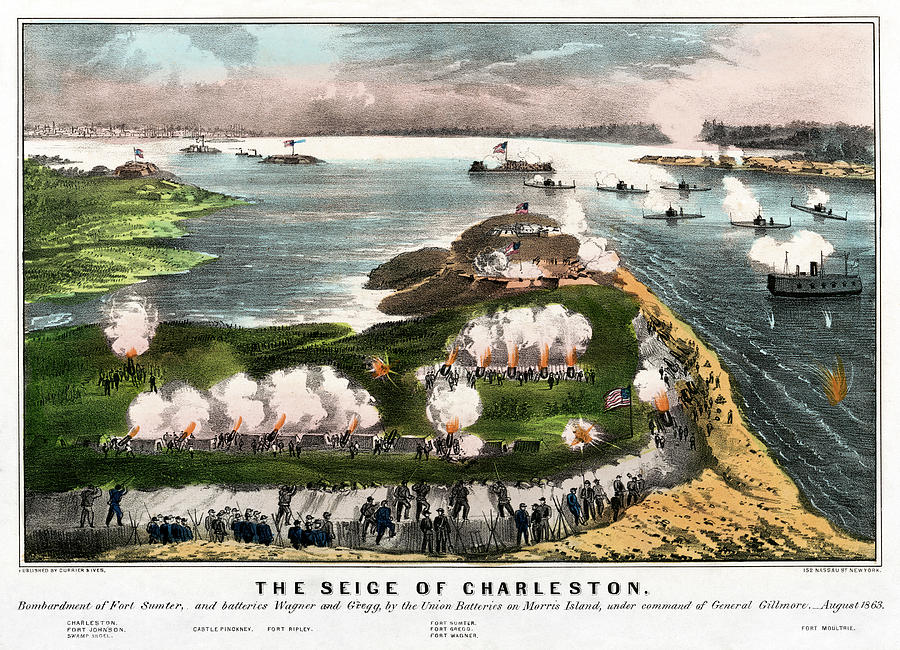 Battery Painting - Siege Of Charleston, 1863 #15 by Granger