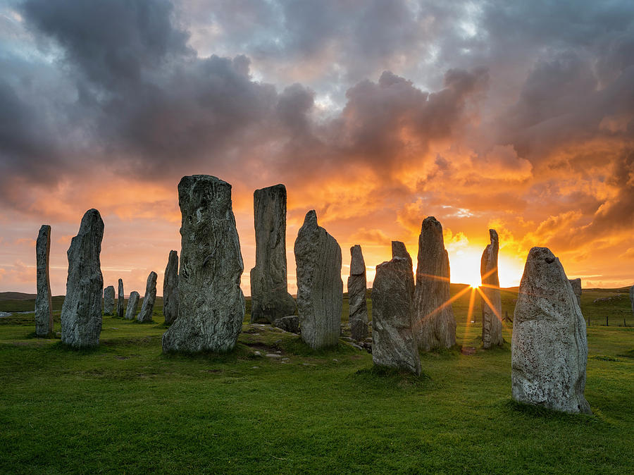 Sunset Photograph - Standing Stones Of Callanish #15 by Martin Zwick