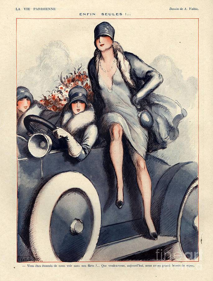 Car Drawing - 1920s France La Vie Parisienne Magazine #154 by The Advertising Archives