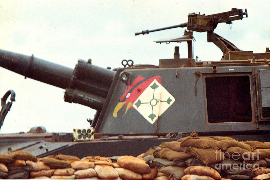 Vietnam Photograph - 155mm M 109 5/16th field artillery Central Highlands Vietnam 1968 by Monterey County Historical Society