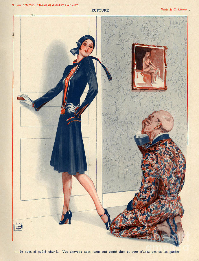 France Drawing - 1920s France La Vie Parisienne Magazine #157 by The Advertising Archives