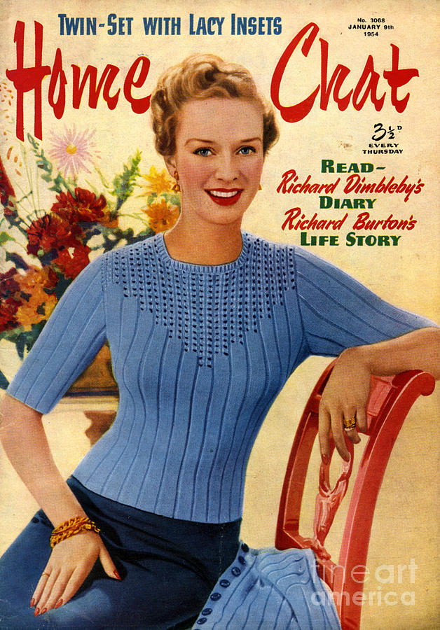 Jumpers Drawing - 1950s Uk Home Chat Magazine Cover #16 by The Advertising Archives