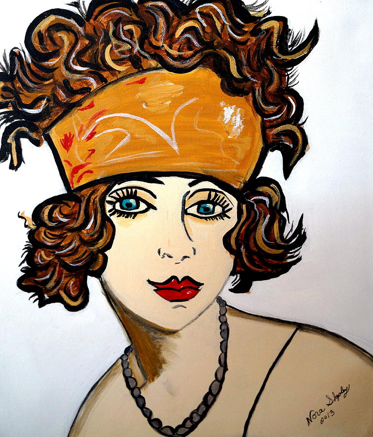 1920s Flapper Girl Painting by Nora Shepley