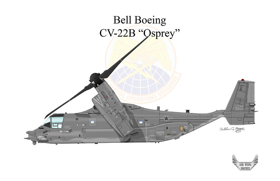 Osprey Digital Art - Bell Boeing CV-22B Osprey #18 by Arthur Eggers