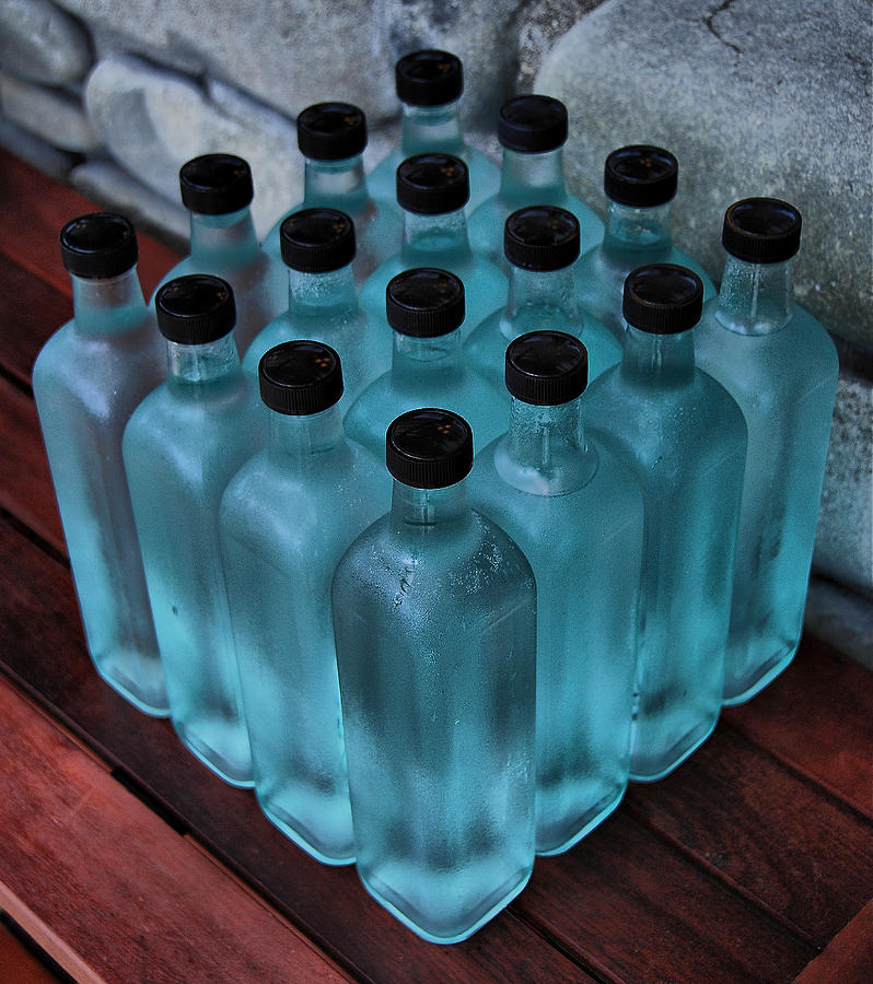 16 Blue Bottles Photograph by Andrei SKY