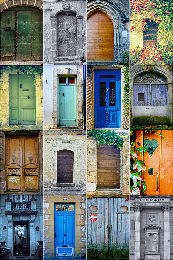 16 Doors in France Collage Photograph by Georgia Clare