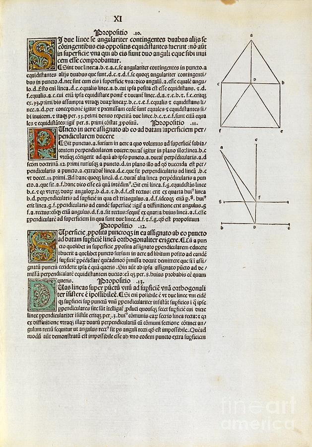 Euclids Elements Of Geometry, 1482 #16 Photograph by Royal Astronomical Society