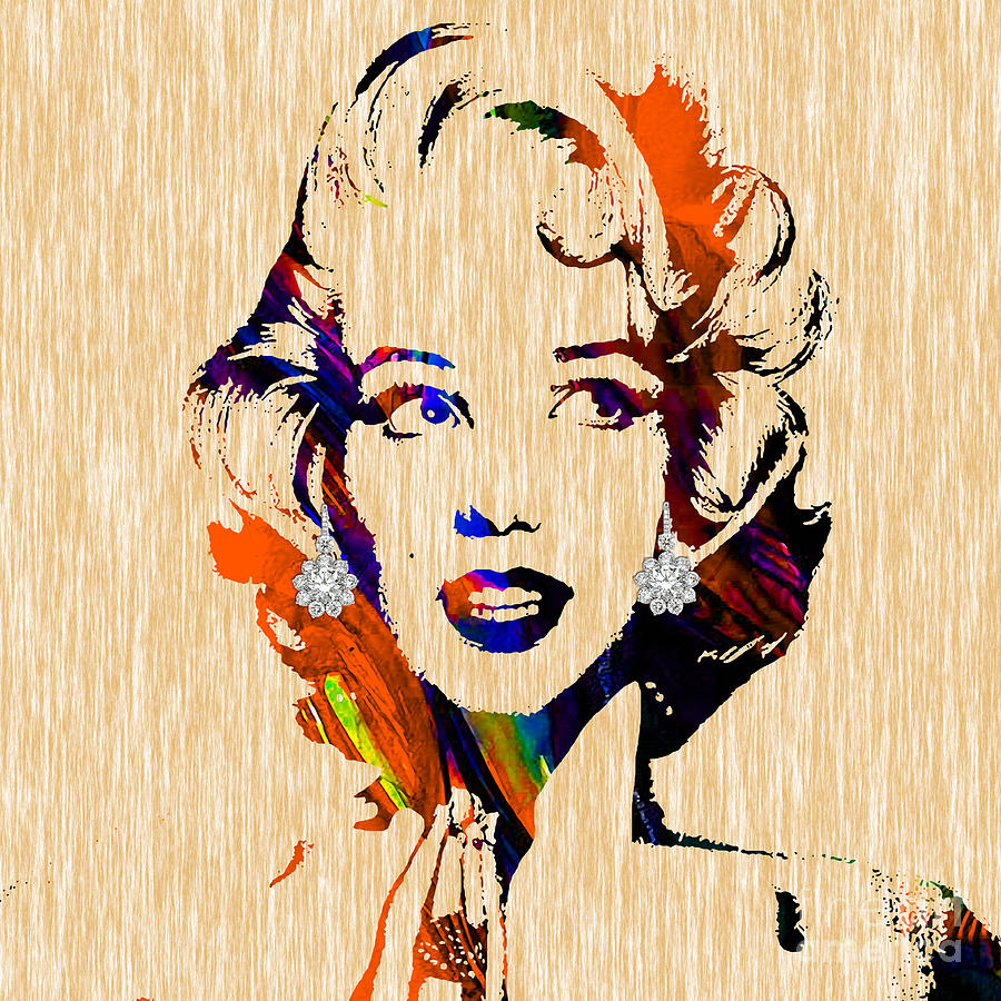 Marilyn Monroe Diamond Earring Collection #16 Mixed Media by Marvin Blaine