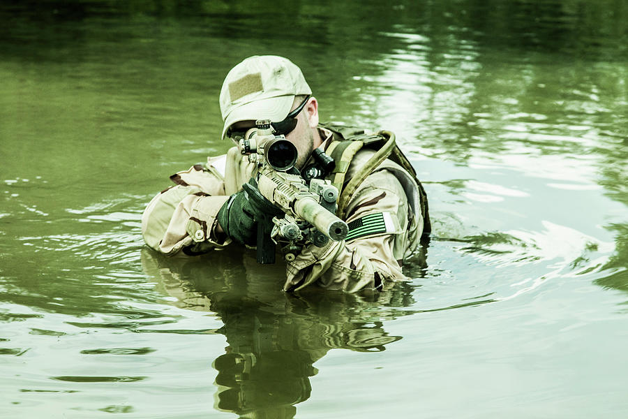 Member Of Navy Seal Team Crossing #16 Photograph by Oleg Zabielin