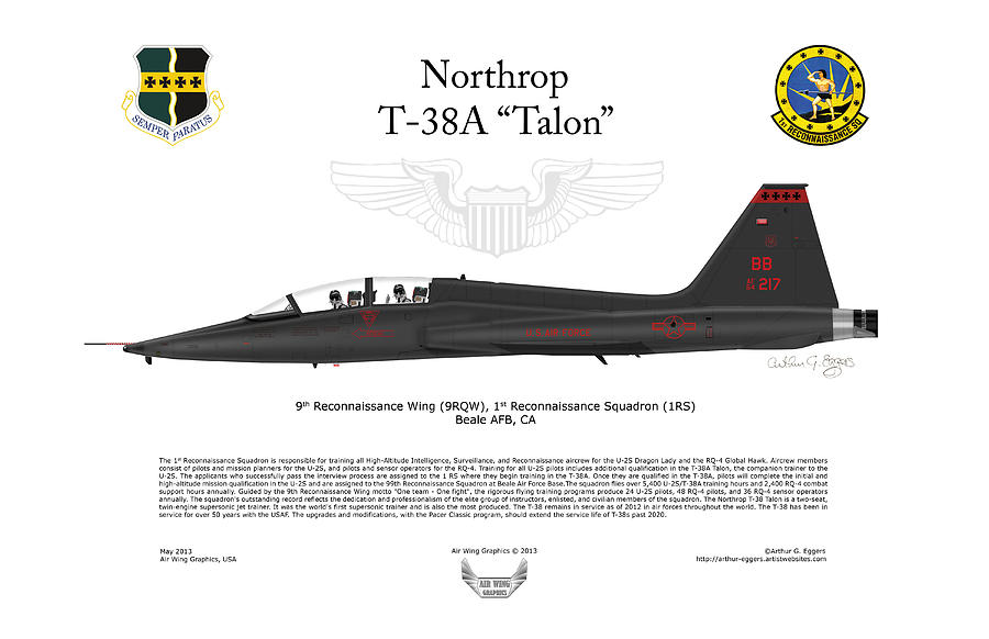 Northrop T-38A Talon #2 Digital Art by Arthur Eggers