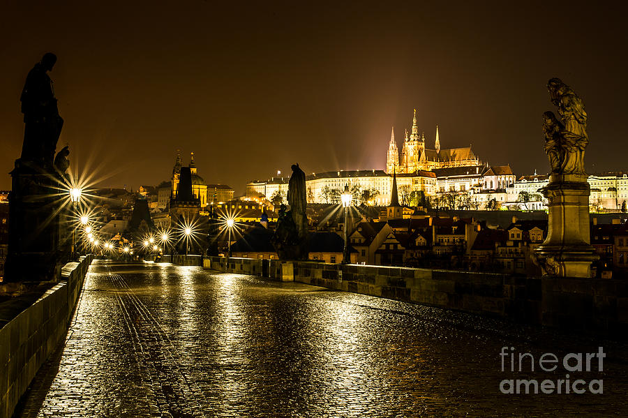 Prague by night #16 Photograph by Jorgen Norgaard