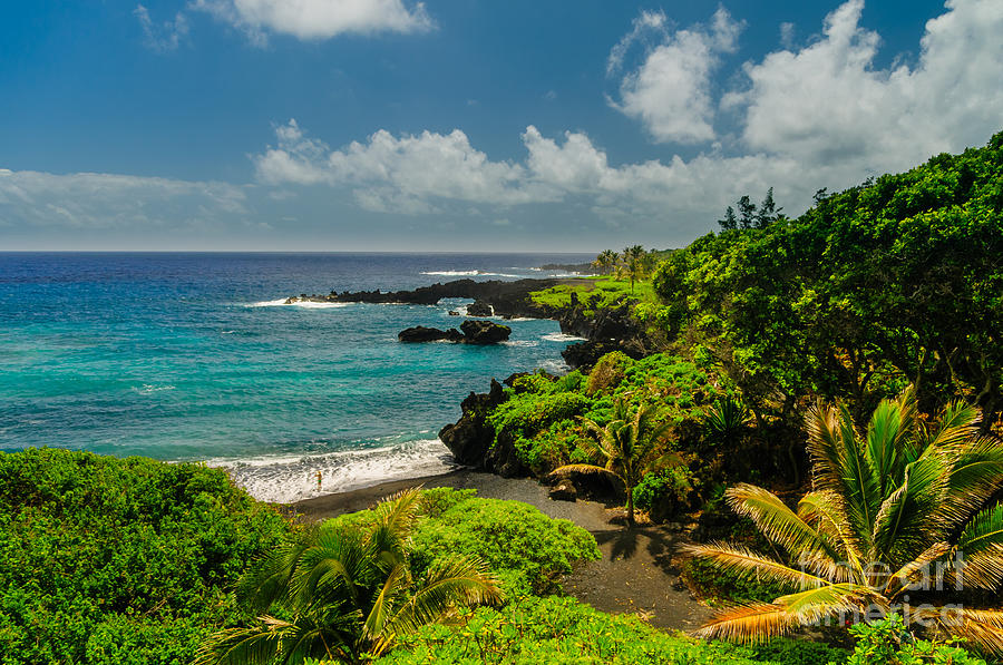 Spectacular ocean view on the Road to Hana Maui Hawaii USA #16 Photograph by Don Landwehrle