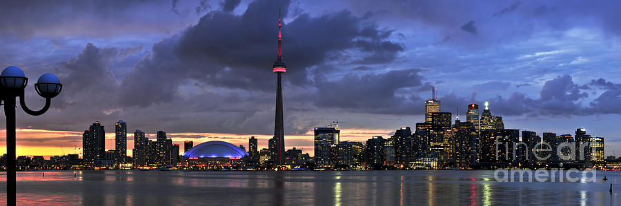 Toronto skyline sunset panorama Photograph by Elena Elisseeva