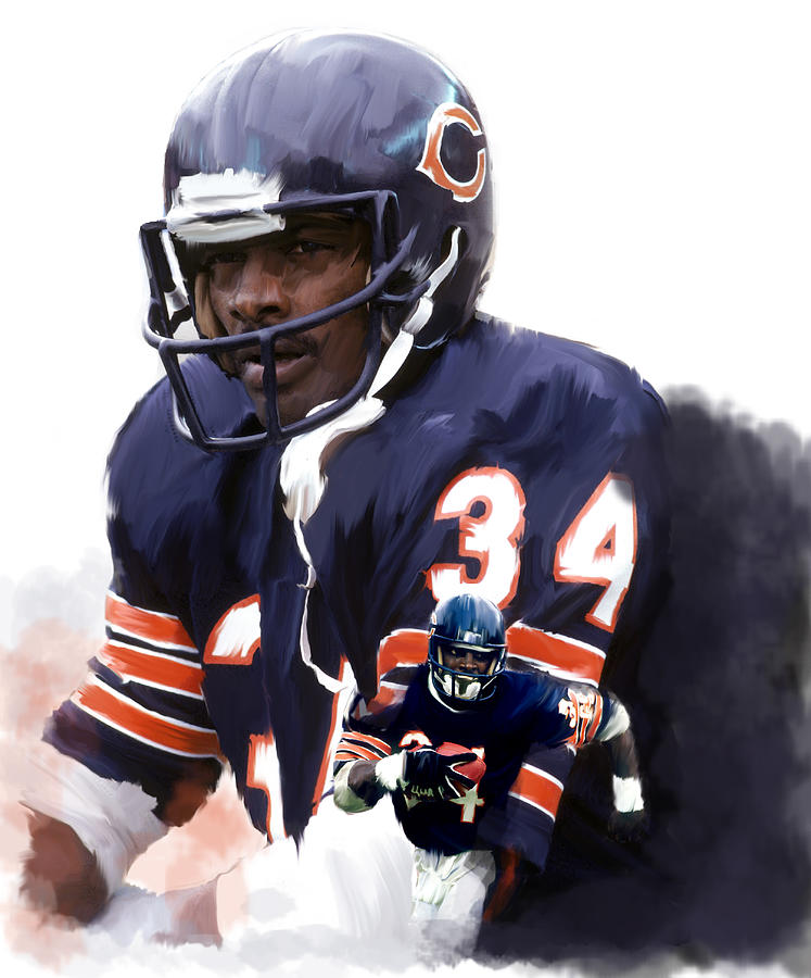 Walter Payton Sweet Chicago Painting by Iconic Images Art Gallery David Pucciarelli