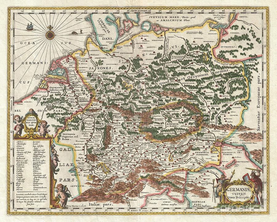 1657 Jansson Map of Germany Photograph by Paul Fearn