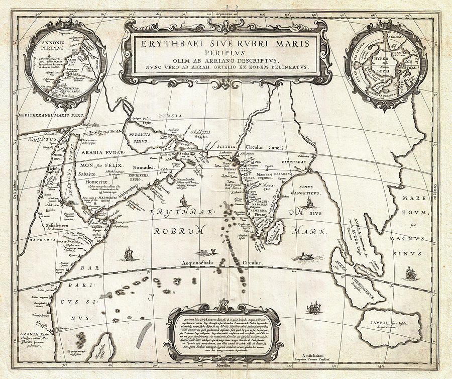 1658 Jansson Map of the Indian Ocean Erythrean Sea in Antiquity Geographicus ErythraeanSea jansson 1 Painting by MotionAge Designs