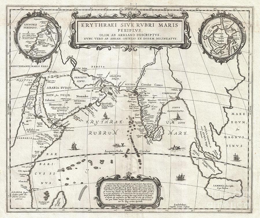 1658 Jansson Map of the Indian Ocean Photograph by Paul Fearn
