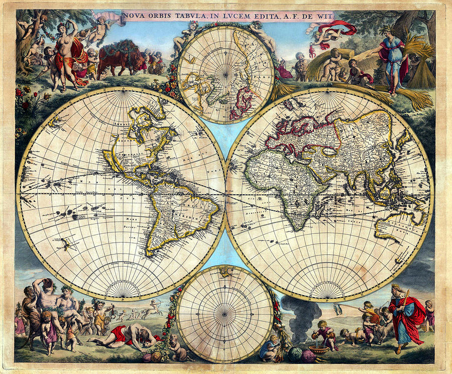 1670 Nova Orbis Tabula Rare World Map Photograph by Karon Melillo DeVega