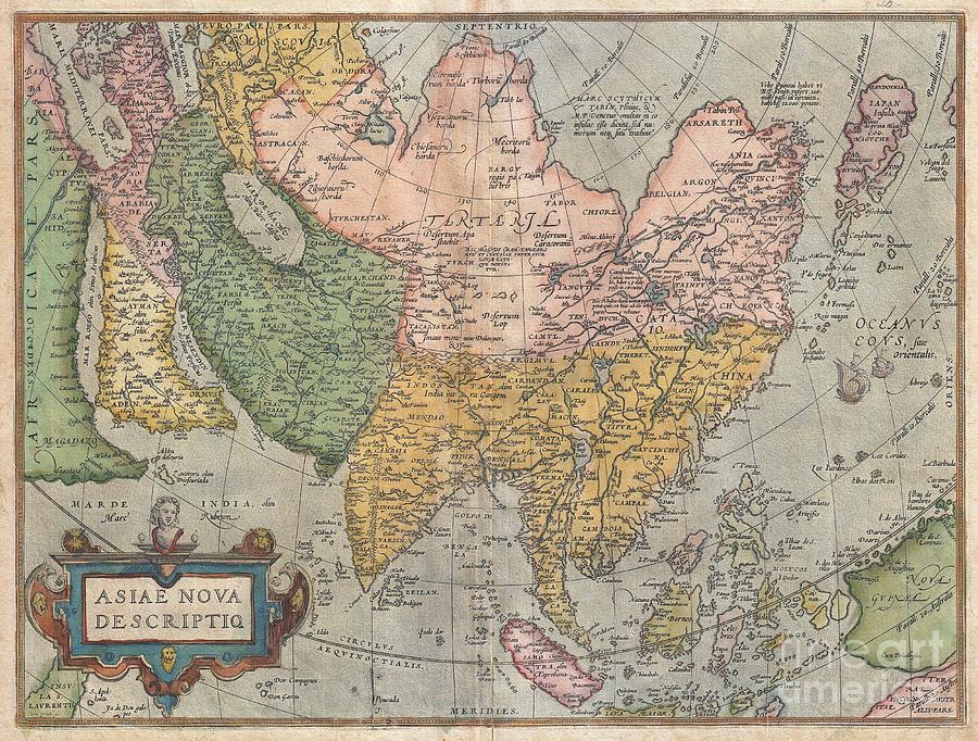 1670 Ortelius Map of Asia  Photograph by Paul Fearn