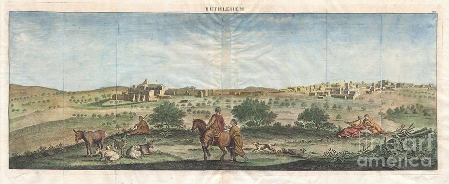 Loungers Photograph - 1698 de Bruijin View of Bethlehem Palestine Israel Holy Land by Paul Fearn