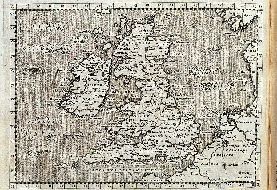 16th Century Map Of The British Isles George Bernardscience Photo Library 