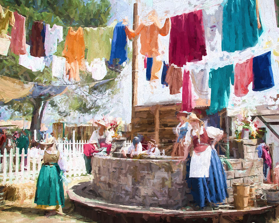 16th Century Washday Painting by Ike Krieger