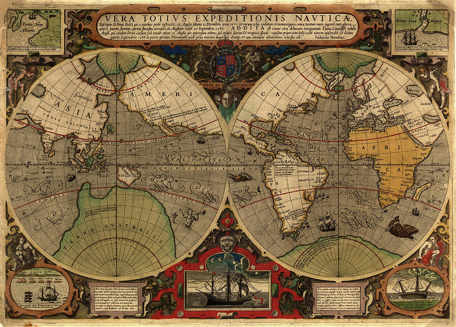 16th Century World Map Photograph by Library Of Congress/science Photo Library