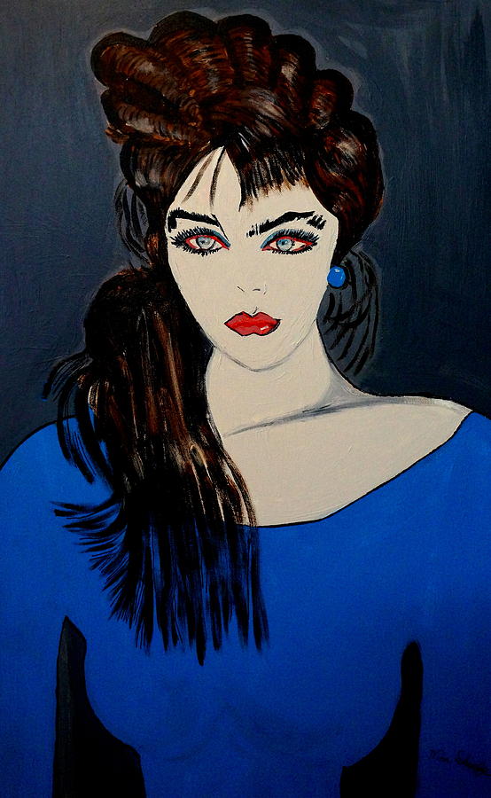 Pretty Blue Eyes Painting by Nora Shepley