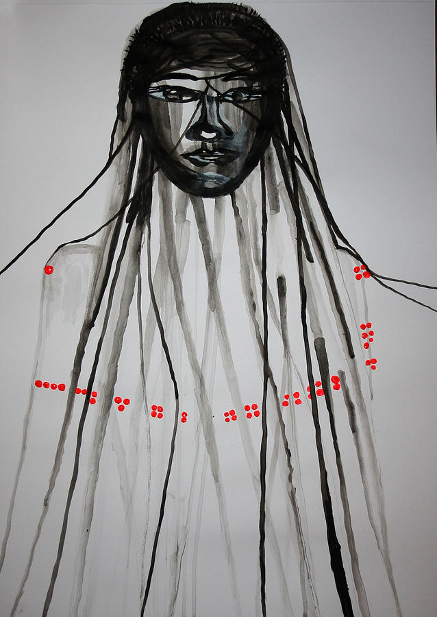 Dinka Bride - South Sudan #17 Painting by Gloria Ssali
