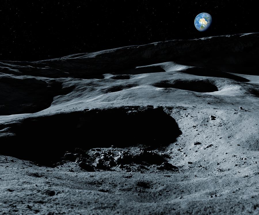 Earthrise Over The Moon #17 Photograph by Detlev Van Ravenswaay
