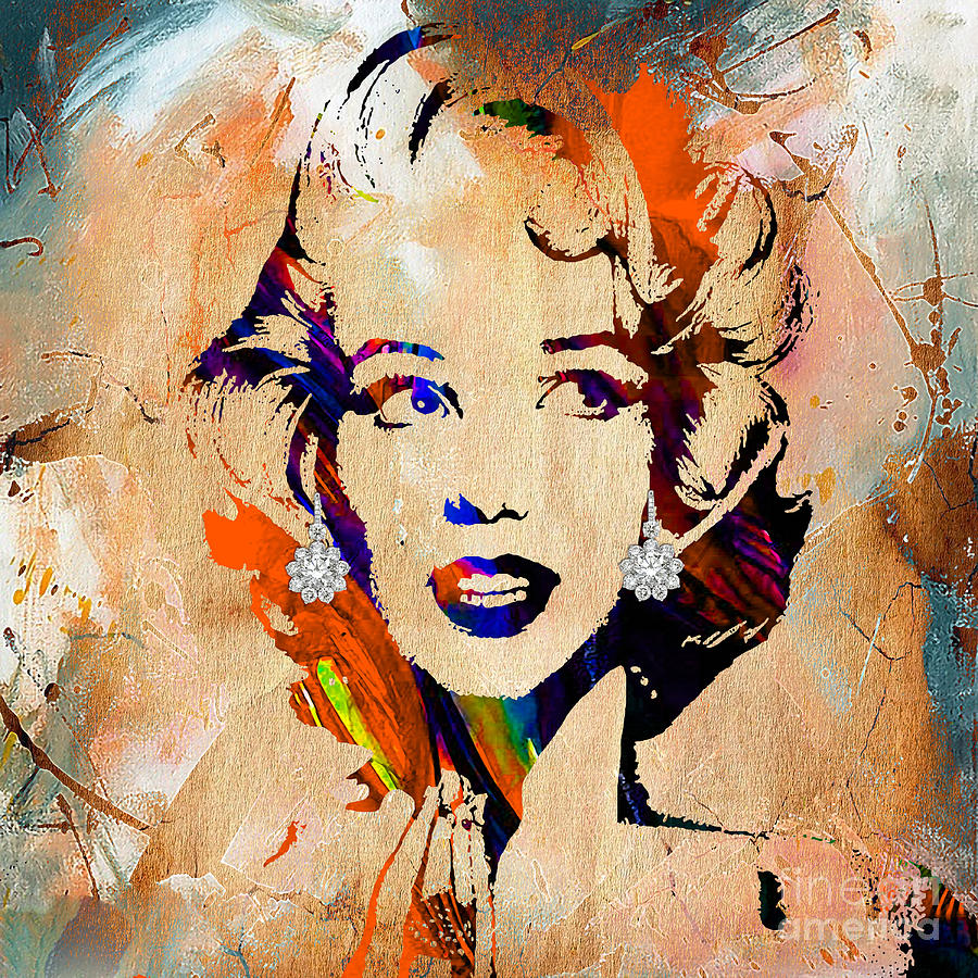Marilyn Monroe Diamond Earring Collection #17 Mixed Media by Marvin Blaine