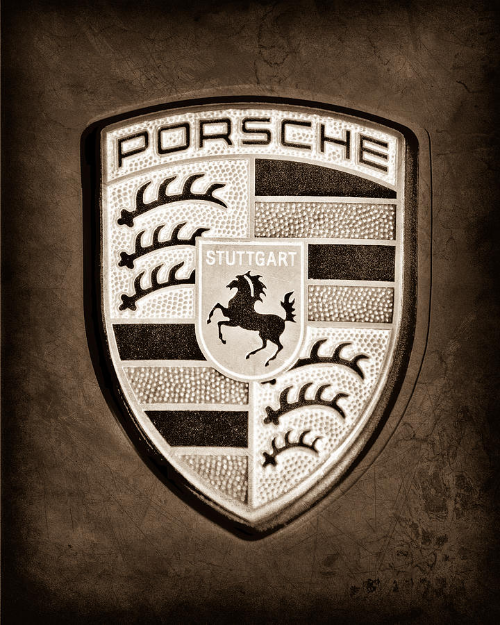 Car Photograph - Porsche Emblem #17 by Jill Reger