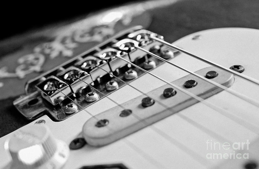 Replica Stevie Ray Vaughn Electric Guitar Black and White #17 Photograph by Jani Bryson