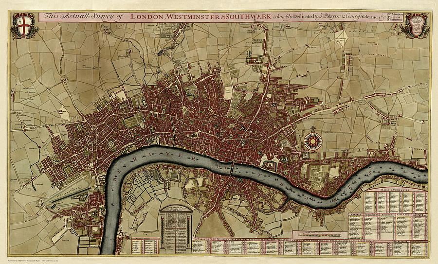 Old Map Of London Historical Map Fine Reproduction London Etsy - Gambaran