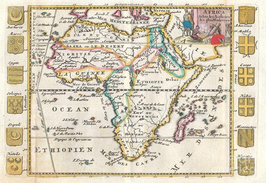 1710 De La Feuille Map of Africa Photograph by Paul Fearn