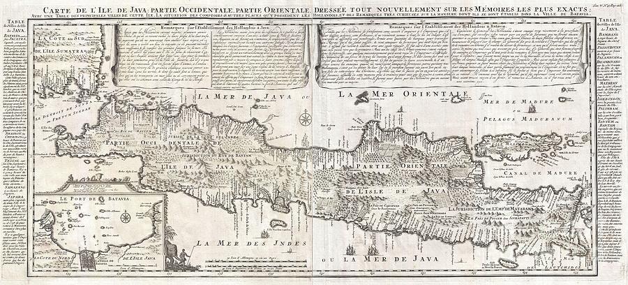 1718 Chatelain Map of Java Photograph by Paul Fearn